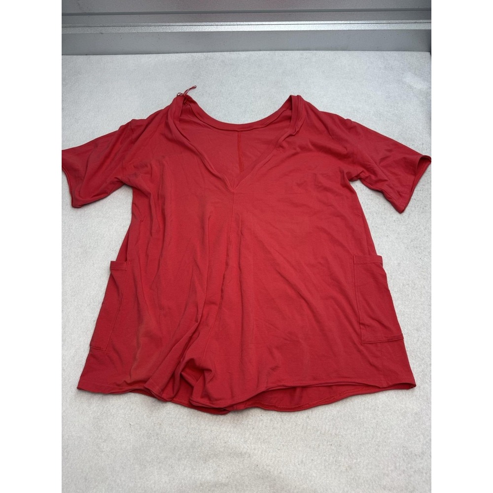 Free People FP Movement Hot Shot Shorts Romper Women's Large Red Orange V